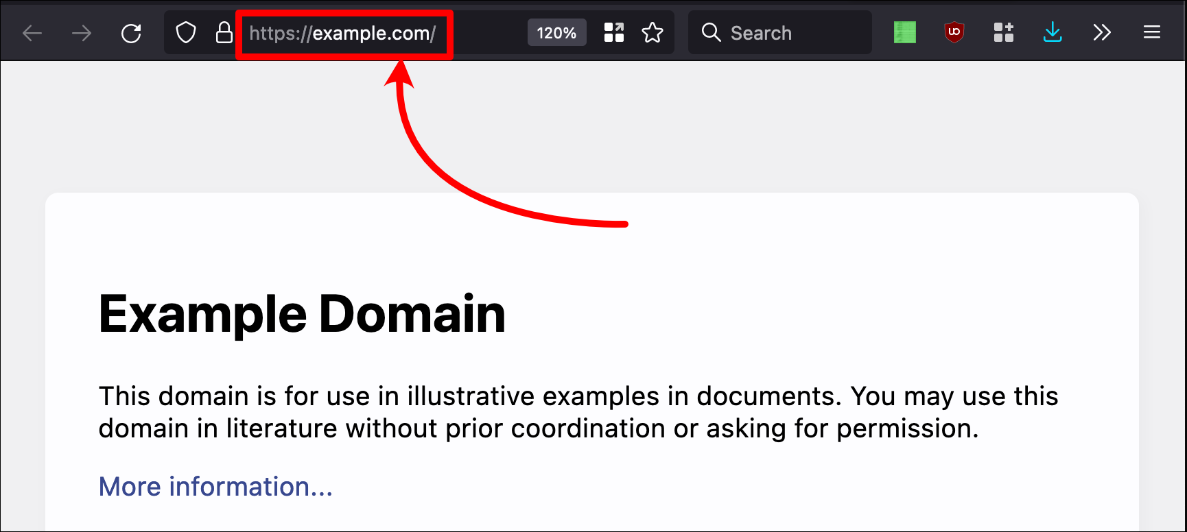 Firefox full URL example
